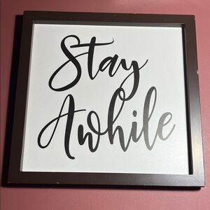 Brown and White Wall Decor Sign